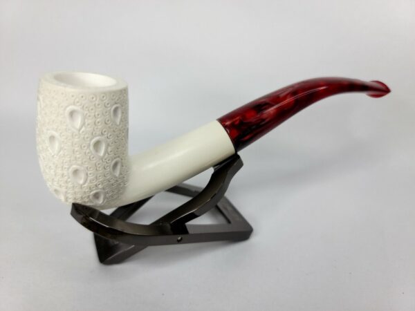 MBSD Meerschaum Tall Lattice Carved Meerschaum Tobacco Pipe, Fitted Case [SOLD OUT] - Image 8