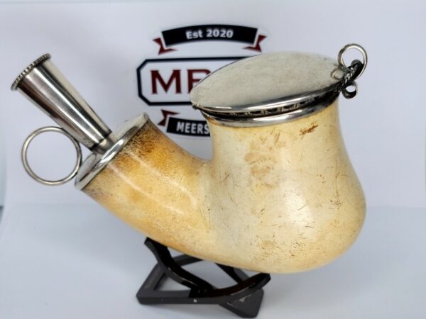 Massive Antique 1800s Meerschaum Tobacco Pipe Bowl, Kalmasch, Double Silver [SOLD OUT]