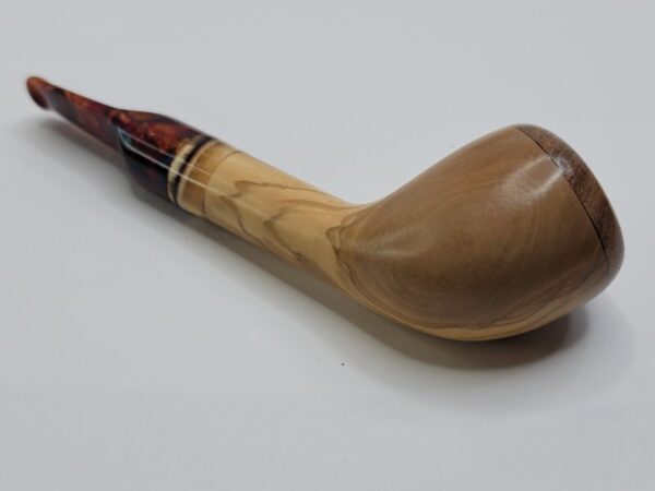 PapaBearPipes Olive Wood Natural Devil Anse Tobacco Pipe, Tusk Fitting, 9mm [SOLD OUT] - Image 12