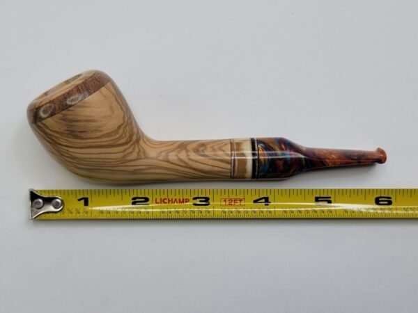 PapaBearPipes Olive Wood Natural Devil Anse Tobacco Pipe, Tusk Fitting, 9mm [SOLD OUT] - Image 13