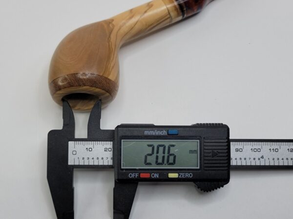 PapaBearPipes Olive Wood Natural Devil Anse Tobacco Pipe, Tusk Fitting, 9mm [SOLD OUT] - Image 14
