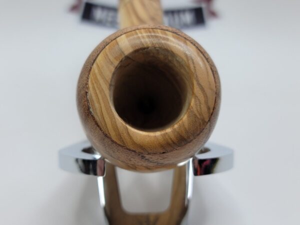 PapaBearPipes Olive Wood Natural Devil Anse Tobacco Pipe, Tusk Fitting, 9mm [SOLD OUT] - Image 5