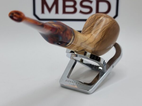 PapaBearPipes Olive Wood Natural Devil Anse Tobacco Pipe, Tusk Fitting, 9mm [SOLD OUT] - Image 8