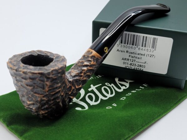 Peterson Aran 127 Rusticated Bent Dublin Briar Tobacco Pipe, Ireland, New [SOLD OUT] - Image 3