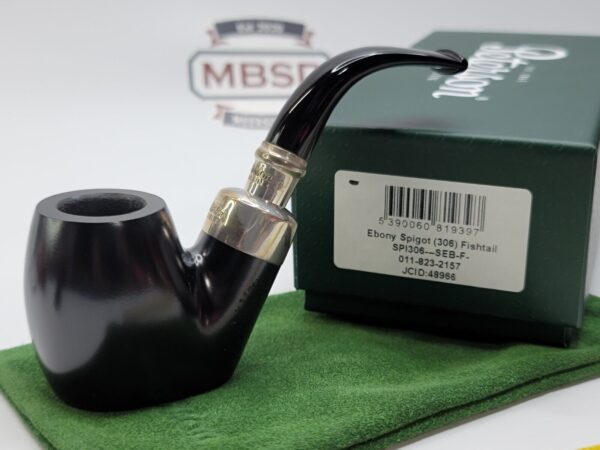 Peterson Ebony Spigot 306 Sitter Oom Paul Briar Tobacco Pipe, Fishtail, Ireland [SOLD OUT]