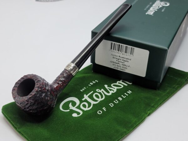 Peterson Junior Rusticated Straight Apple Briar Tobacco Pipe, Fishtail [SOLD OUT] - Image 3