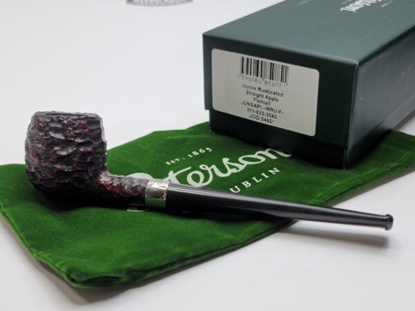 Peterson Junior Rusticated Straight Apple Briar Tobacco Pipe, Fishtail [SOLD OUT] - Image 4