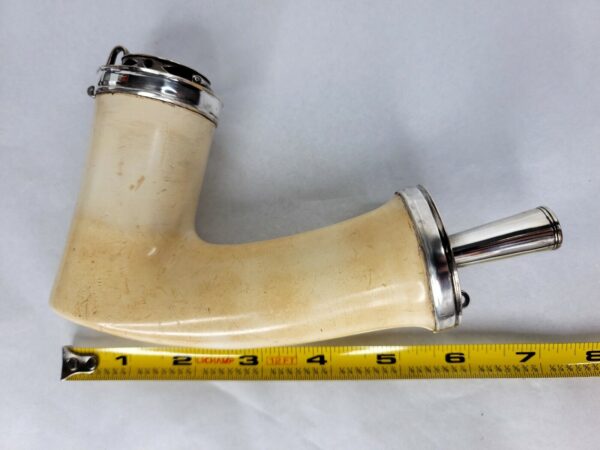 Rare, Large Antique 19th Century Meerschaum Tobacco Pipe Bowl, Double Silver... [SOLD OUT] - Image 11
