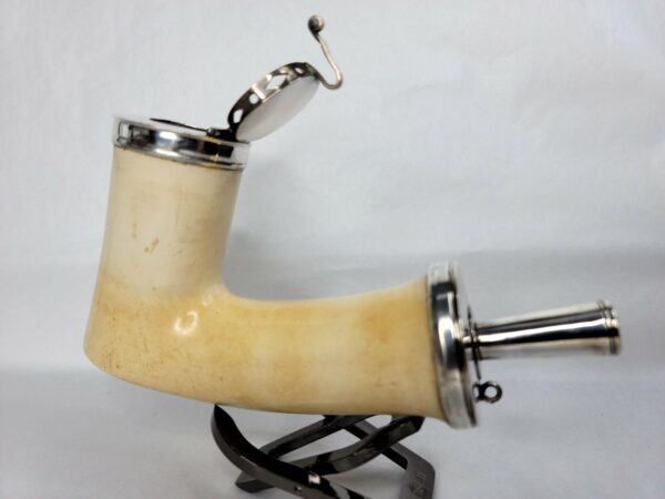 Rare, Large Antique 19th Century Meerschaum Tobacco Pipe Bowl, Double Silver... [SOLD OUT] - Image 7