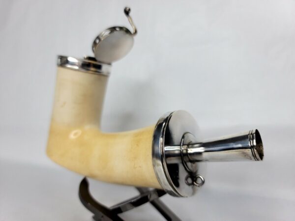 Rare, Large Antique 19th Century Meerschaum Tobacco Pipe Bowl, Double Silver... [SOLD OUT]