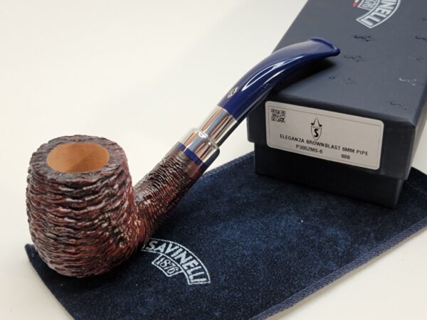 Savinelli Eleganza 606 KS Sandblssted Briar Tobacco Pipe, 6mm [SOLD OUT] - Image 4