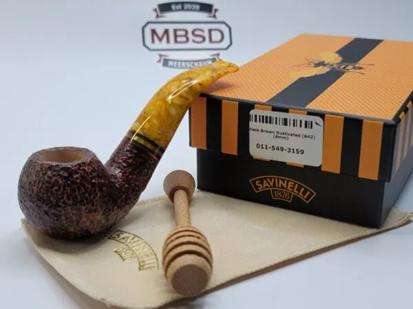 Savinelli Miele 642 KS Rusticated Bent Apple Briar Tobacco Smoking Pipe, 6mm [SOLD OUT]