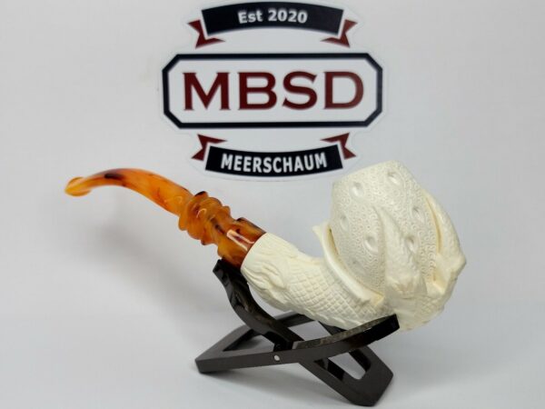 Unsmoked Block Meerschaum Tobacco Smoking Pipe Of Claw Egg, Bowl, w/ Fitted Case [SOLD OUT] - Image 5