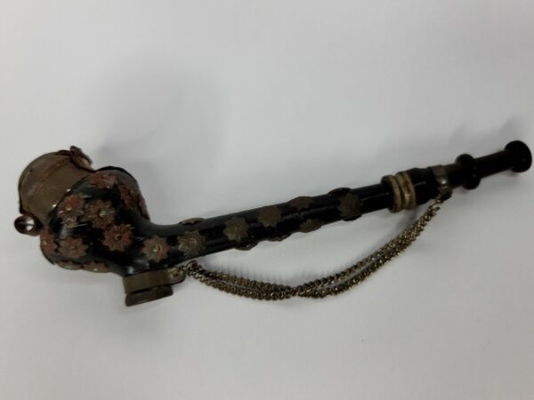 Vintage Metal Steam Punk Themed Tobacco Pipe, With Floral Mounts [SOLD OUT] - Image 4