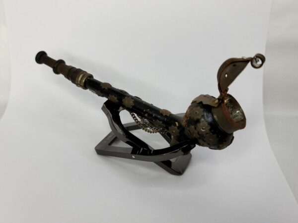 Vintage Metal Steam Punk Themed Tobacco Pipe, With Floral Mounts [SOLD OUT] - Image 5