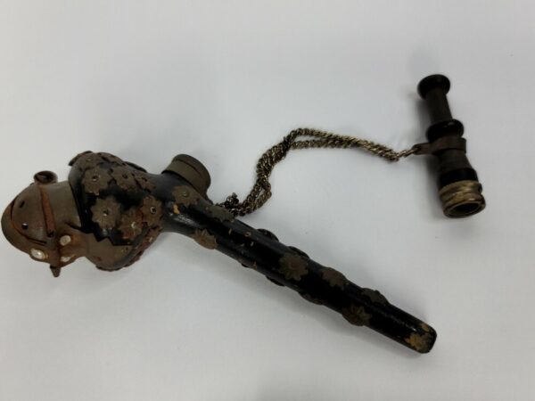 Vintage Metal Steam Punk Themed Tobacco Pipe, With Floral Mounts [SOLD OUT] - Image 9