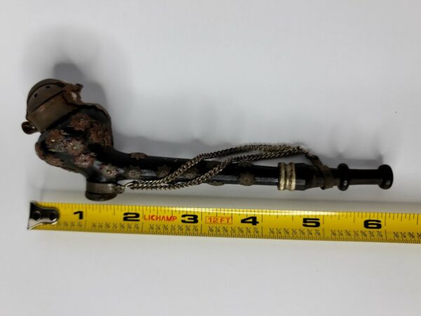 Vintage Metal Steam Punk Themed Tobacco Pipe, With Floral Mounts [SOLD OUT] - Image 10