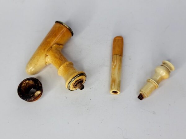 Antique 1800s Meerschaum Cigarette Cigar Holder Pipe, All Original, Amber Stem [SOLD OUT] - Image 11