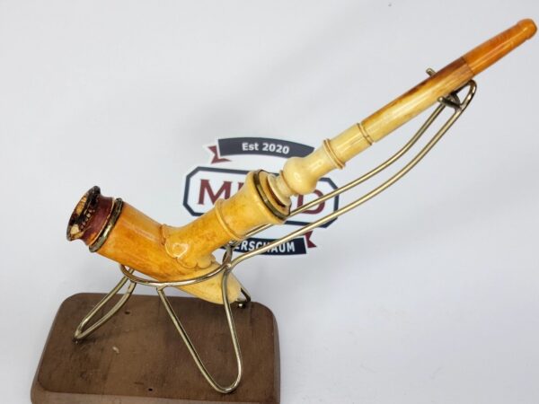 Antique 1800s Meerschaum Cigarette Cigar Holder Pipe, All Original, Amber Stem [SOLD OUT] - Image 4