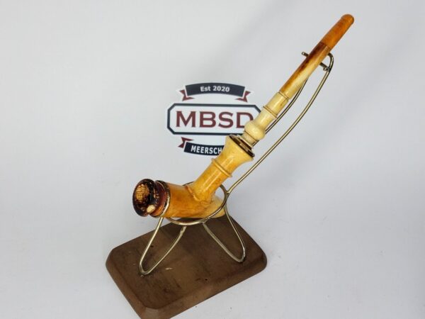 Antique 1800s Meerschaum Cigarette Cigar Holder Pipe, All Original, Amber Stem [SOLD OUT]