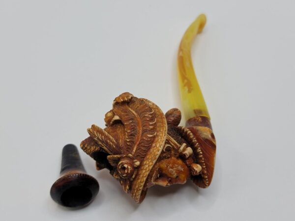 Antique Block Meerschaum Cheroot Cigar Holder Tobacco Smoking Pipe of Lady - Image 11