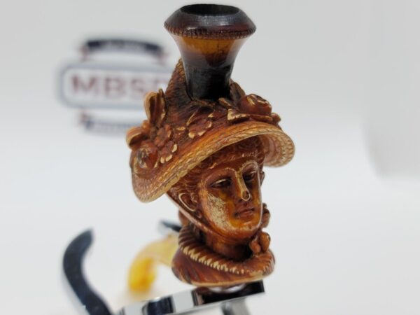 Antique Block Meerschaum Cheroot Cigar Holder Tobacco Smoking Pipe of Lady - Image 6