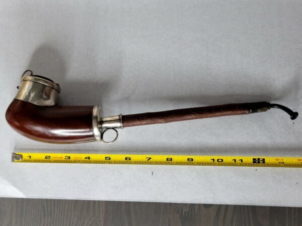 Antique Victorian Swedish Silver and Wood Tobacco Pipe w/ Cherry Wood Stem [SOLD OUT] - Image 11