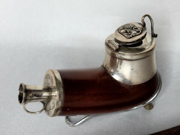 Antique Victorian Swedish Silver and Wood Tobacco Pipe w/ Cherry Wood Stem [SOLD OUT] - Image 3