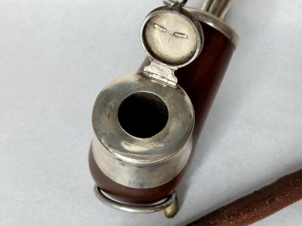 Antique Victorian Swedish Silver and Wood Tobacco Pipe w/ Cherry Wood Stem [SOLD OUT] - Image 9