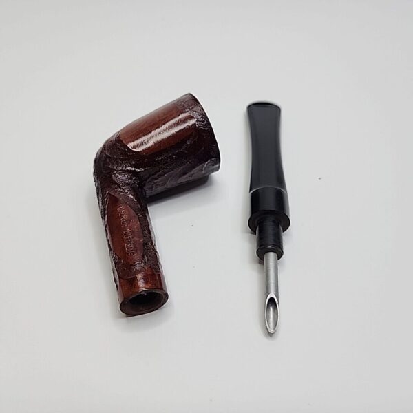 Antique Walnut Partially Rusticated Straight Dublin Briar Tobacco Pipe, Unsmoked [SOLD OUT] - Image 11