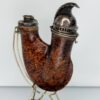 Antique Wooden German Ulmer Tobacco Pipe, Silver Spartan Helmet Windcap, Rare [SOLD OUT] - Image 11