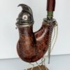 Antique Wooden German Ulmer Tobacco Pipe, Silver Spartan Helmet Windcap, Rare [SOLD OUT]