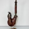 Antique Wooden German Ulmer Tobacco Pipe, Silver Spartan Helmet Windcap, Rare [SOLD OUT] - Image 3