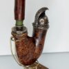 Antique Wooden German Ulmer Tobacco Pipe, Silver Spartan Helmet Windcap, Rare [SOLD OUT] - Image 7