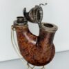 Antique Wooden German Ulmer Tobacco Pipe, Silver Spartan Helmet Windcap, Rare [SOLD OUT] - Image 10