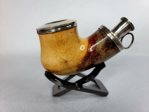 Beautifully Colored Antique 1800s Block Meerschaum Tobacco Pipe Bowl, German [SOLD OUT] - Image 5