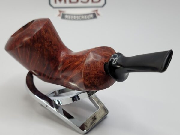 Bennie Joe Red Rhodesian Smooth Briar Tobacco Pipe, Spanish Briar, Ebonite [SOLD OUT] - Image 11