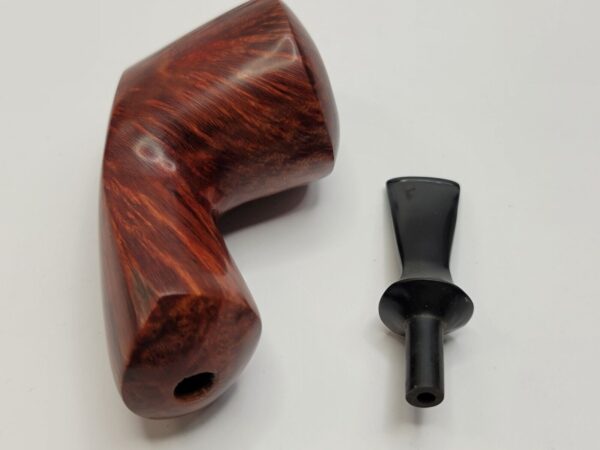 Bennie Joe Red Rhodesian Smooth Briar Tobacco Pipe, Spanish Briar, Ebonite [SOLD OUT] - Image 15