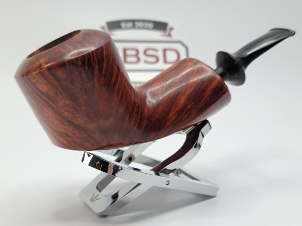 Bennie Joe Red Rhodesian Smooth Briar Tobacco Pipe, Spanish Briar, Ebonite [SOLD OUT] - Image 4