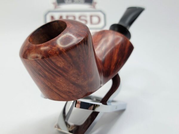Bennie Joe Red Rhodesian Smooth Briar Tobacco Pipe, Spanish Briar, Ebonite [SOLD OUT] - Image 5