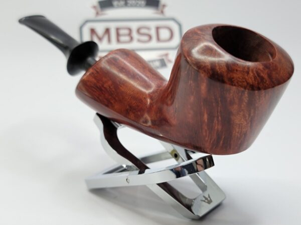Bennie Joe Red Rhodesian Smooth Briar Tobacco Pipe, Spanish Briar, Ebonite [SOLD OUT] - Image 8