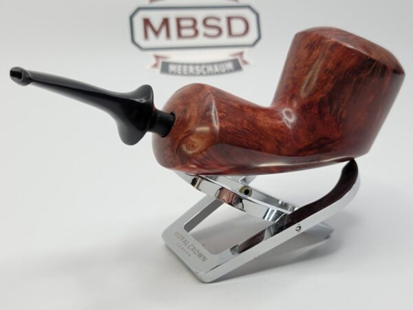 Bennie Joe Red Rhodesian Smooth Briar Tobacco Pipe, Spanish Briar, Ebonite [SOLD OUT] - Image 9