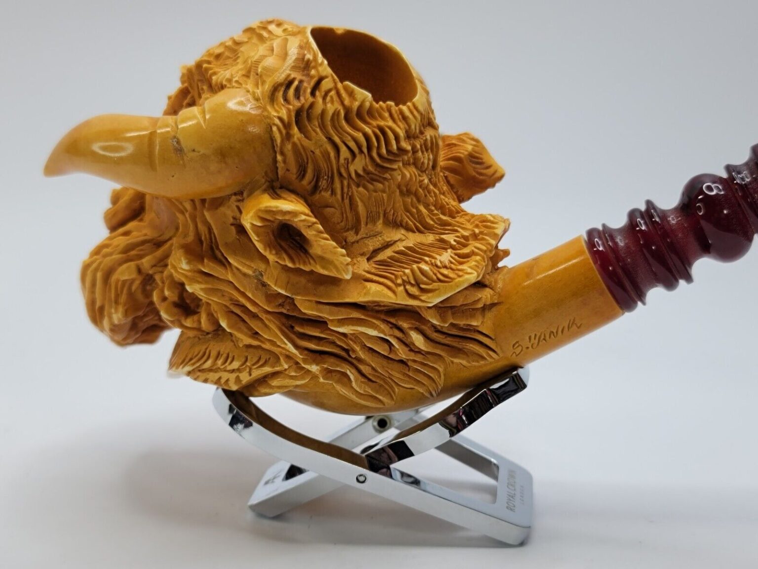 Jumbo Sadik Yanik Block Meerschaum Mythic Viking Tobacco Smoking Pipe