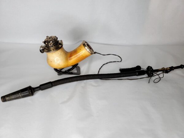 Large Antique 19th Century Meerschaum Tobacco Pipe, Mounted Silver w/ Stem [SOLD OUT] - Image 7