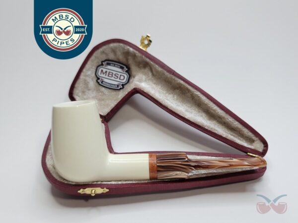 MBSD Meerschaum Deluxe Straight Lovat Block Meerschaum Tobacco Pipe, 9mm Filter [SOLD OUT]