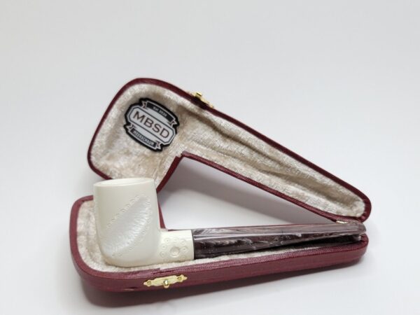MBSD Meerschaum Straight Billiard Block Meerschaum Tobacco Pipe, Fitted Case [SOLD OUT] - Image 3