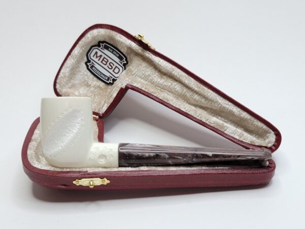 MBSD Meerschaum Straight Billiard Block Meerschaum Tobacco Pipe, Fitted Case [SOLD OUT] - Image 5