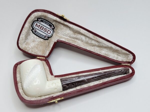 MBSD Meerschaum Straight Billiard Block Meerschaum Tobacco Pipe, Fitted Case [SOLD OUT] - Image 6