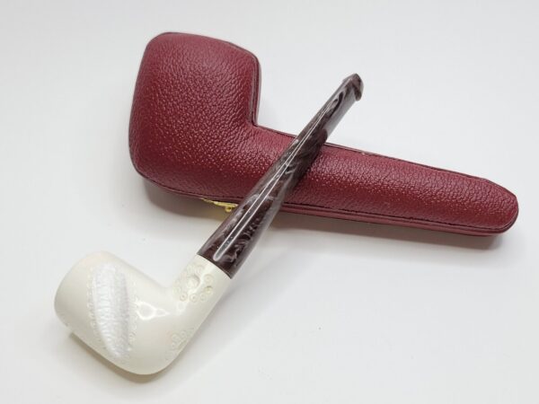 MBSD Meerschaum Straight Billiard Block Meerschaum Tobacco Pipe, Fitted Case [SOLD OUT] - Image 7