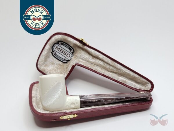 MBSD Meerschaum Straight Billiard Block Meerschaum Tobacco Pipe, Fitted Case [SOLD OUT]